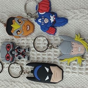 5 Super Heros Key Chains Premium Material & Safe PVC Lot # 6